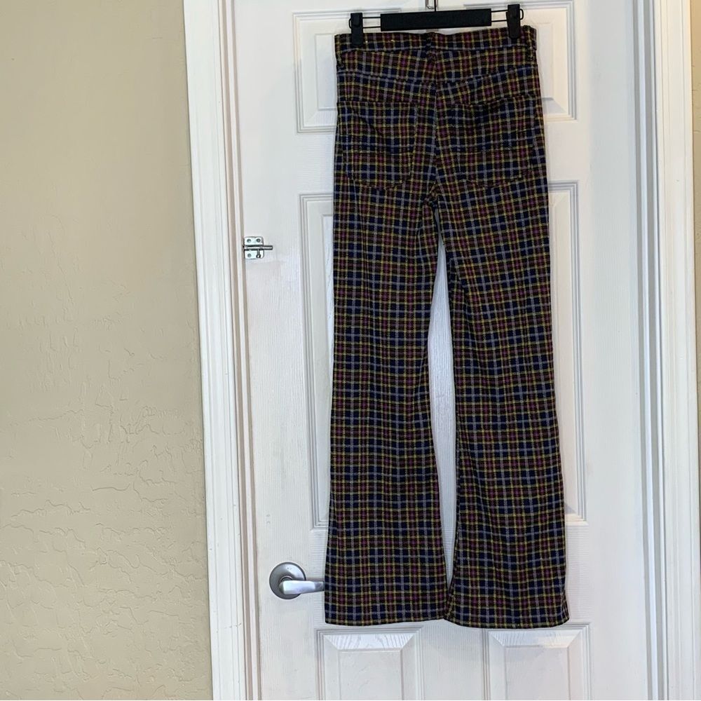 American Eagle Knit High-Waisted Kick Boot Plaid Pant Size 2 - Picture 2 of 9
